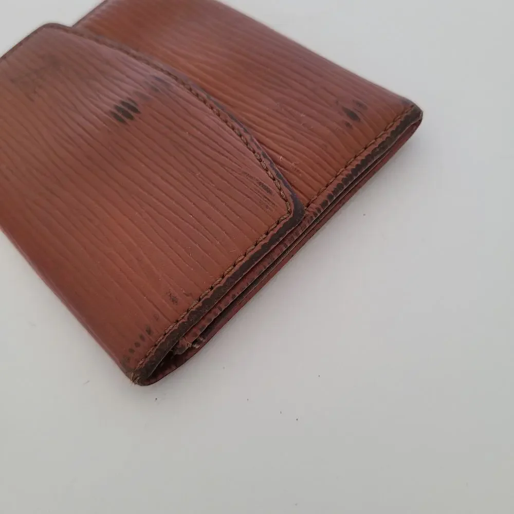 Louis Vuitton Epi Cartes Crédit Wallet Small Card Holder Brow Leather Retro Logo